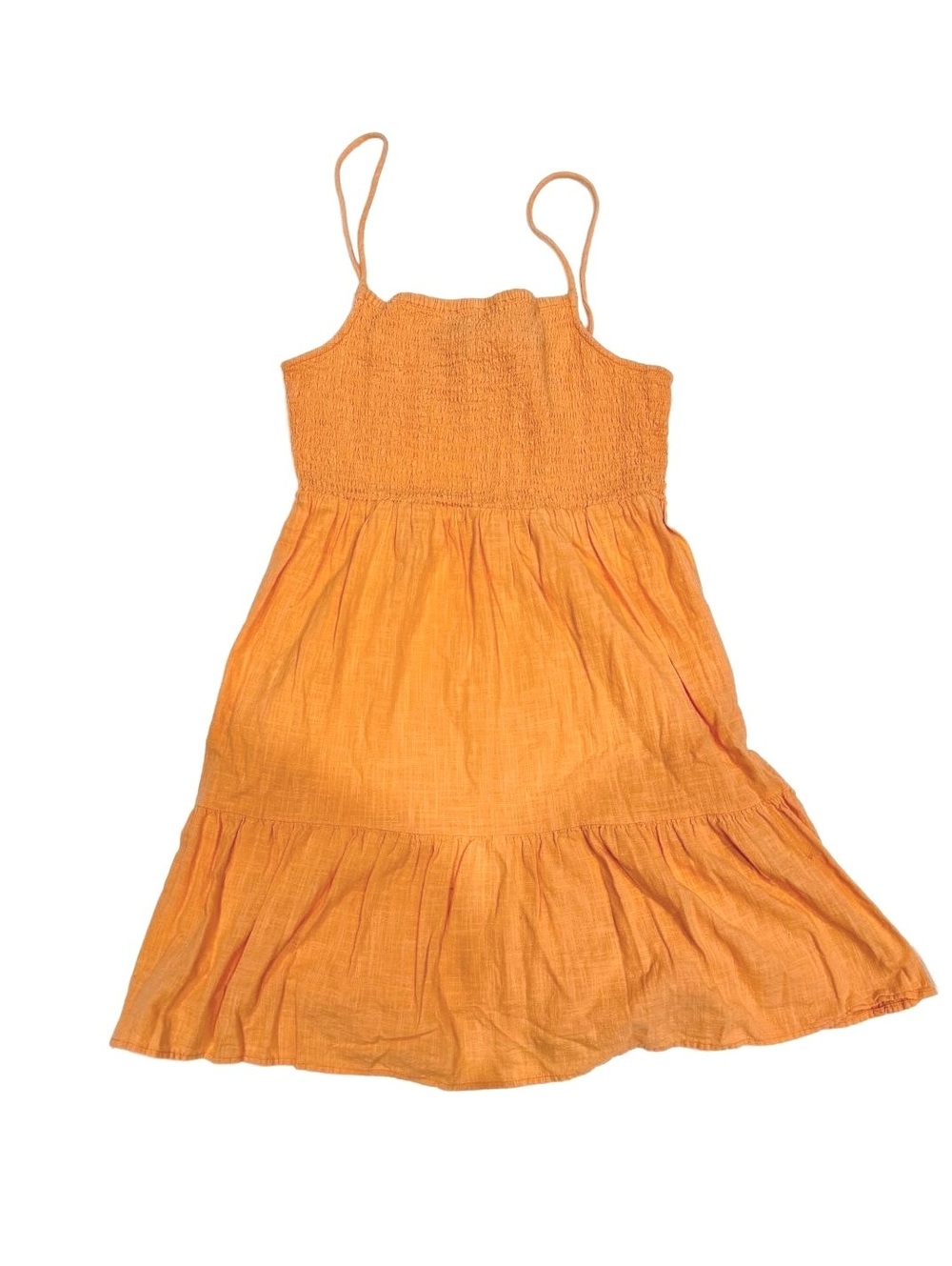 Cotton On Orange Smocked Tiered Mini Dress Cutout Open Back Tie Medium